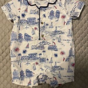 Janie and Jack Nautical Print Baby Outfit